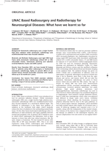 LINAC Based Radiosurgery and Radiotherapy for Neurosurgical