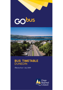 BUS TIMETABLE DUNEDIN - Otago Regional Council