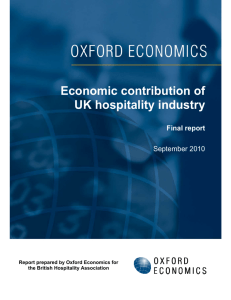 BHA - Economic Contribution Of UK Hospitality Industry