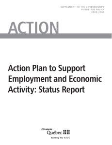Action Plan to Support Employment and Economic Activity: Status