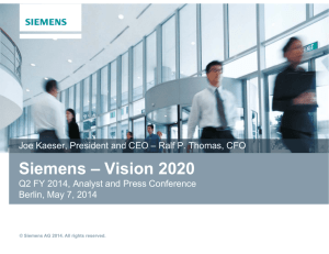 Presentation: "Siemens – Vision 2020"