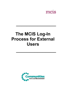 The MCIS Log-In Process for External Users
