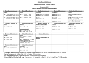 S4 Assessment Week Schedule