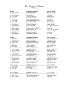 2015 Scholarship Athlete List