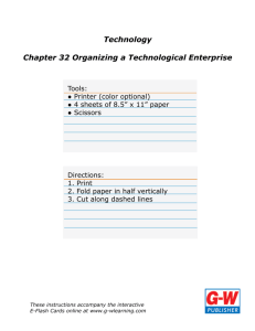 Technology Chapter 32 Organizing a Technological Enterprise