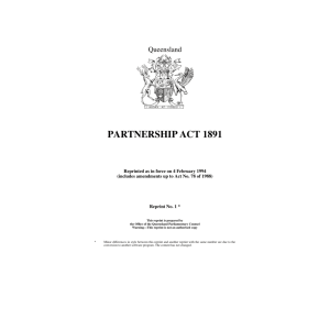 partnership act 1891 - Queensland Legislation