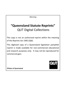 The Partnership Act of 1891 Queensland reprint Reprinted as at 31