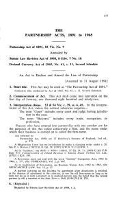 PARTNERSHIP ACTS, 1891 to 1965