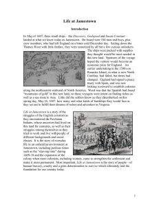 Life at Jamestown essay - Jamestown Settlement and Yorktown