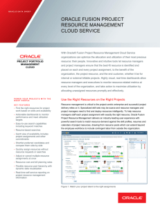 Oracle Project Resource Management Cloud Service