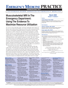 Musculoskeletal MRI In The Emergency Department