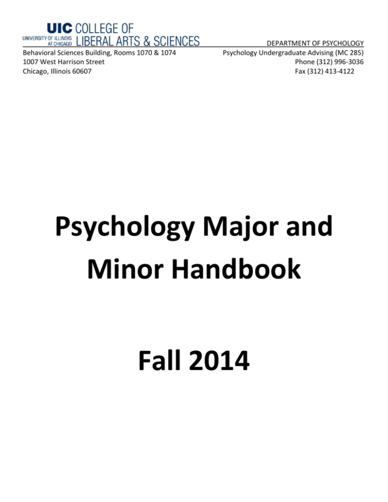 Psychology Department Website And Handbook