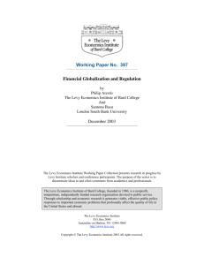 Working Paper No. 397 Financial Globalization and Regulation