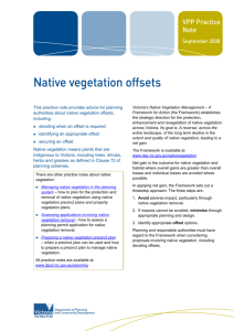 Native vegetation offsets - Department of Transport, Planning and