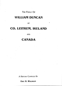 The Family of William Duncan of Corigeencor Bridge, Co. Leitrim