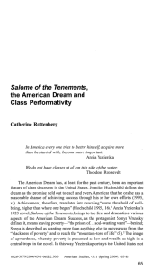 Salome of the Tenements, the American Dream and Class