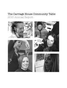 The Carriage House Community Table 2010 Annual