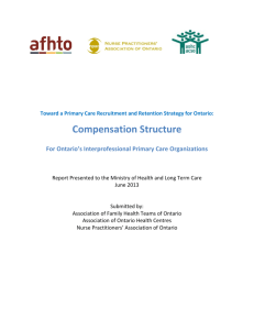 Compensation Structure - Association of Ontario Health Centres