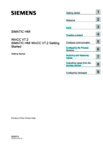 SIMATIC HMI WinCC V7.2 Getting Started