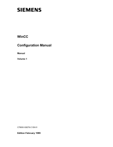 WinCC Configuration Manual - Siemens Industry Online Support