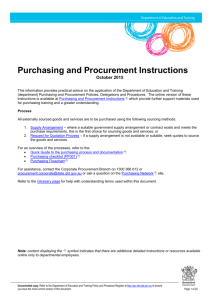 Purchasing and Procurement Instructions