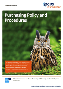 Purchasing Policy and Procedures