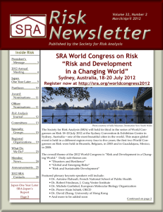 SRA World Congress on Risk “Risk and Development in a Changing