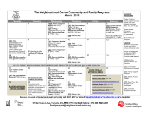 The Neighbourhood Centre Community and Family Programs March