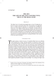 1984–2014 the life of the (non-constructive) trust in the high court