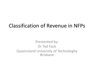 Classification of Revenue in NFPs