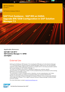 SAP First Guidance - BW on HANA 1.0