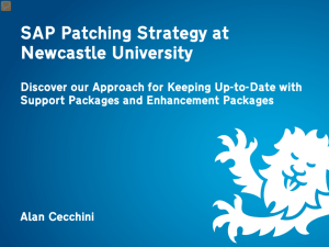 SAP Patching Strategy at Newcastle University