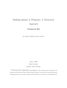 Building Quality in Wikipedia: A Theoretical Approach