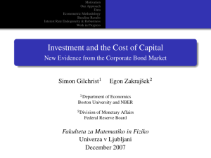 Investment and the Cost of Capital