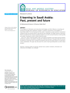 E-learning in Saudi Arabia: Past, present and future