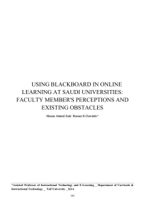 using blackboard in online learning at saudi universities