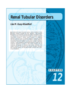 12 Renal Tubular Disorders