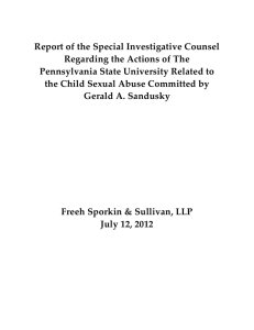 Report of the Special Investigative Counsel Regarding
