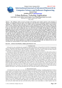 Urban Railway Ticketing Application