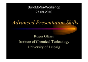 Instructions for Workshop Advanced Presentation Skills on 27