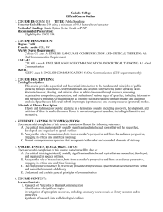 Cañada College Official Course Outline COURSE ID: COMM 110