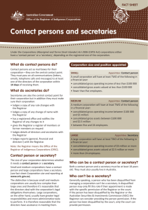 Contact persons and secretaries - Office of the Registrar of