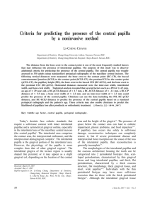 Criteria for predicting the presence of the central papilla by a