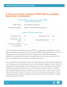 A City and County Combine HPRP Efforts to Better