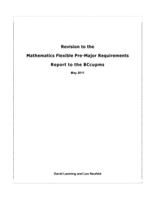 Mathematics Flexible Pre-Major Revision