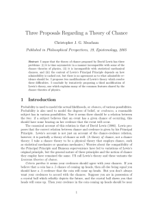 Three Proposals Regarding a Theory of Chance