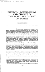 freedom, determinism, and chance in the early philosophy of sartre