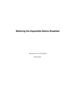 Believing the Impossible Before Breakfast