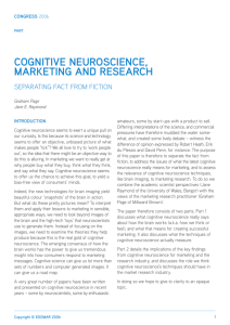 COGNitivE NEuROSCiENCE, MARkEtiNG ANd