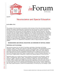 Neuroscience and Special Education